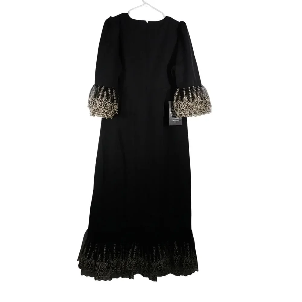 New Tuckernuck Pomander Place Gold Lace Lillith Midi Dress Sz Medium 0107 - Picture 5 of 11